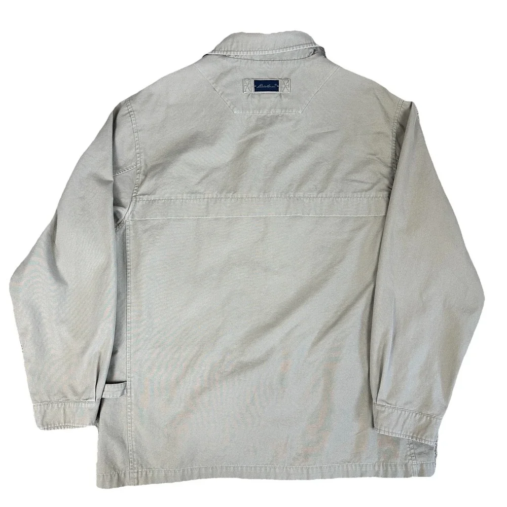 Eddie‎ Bauer Men's Large Tall LT Outdoor Outfitter Canvas Field Jacket Beige